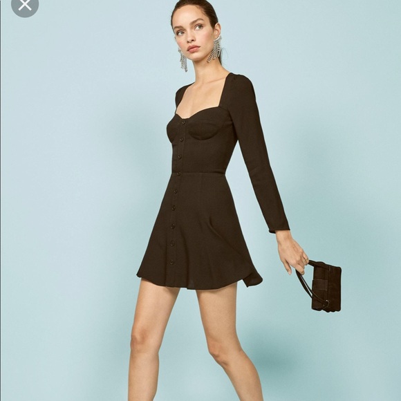 NEW • Reformation • Milla Mini Black Dress 10 - Picture 2 of 7